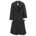 Chanel 2007 Setup Suit Jacket Skirt Black #38