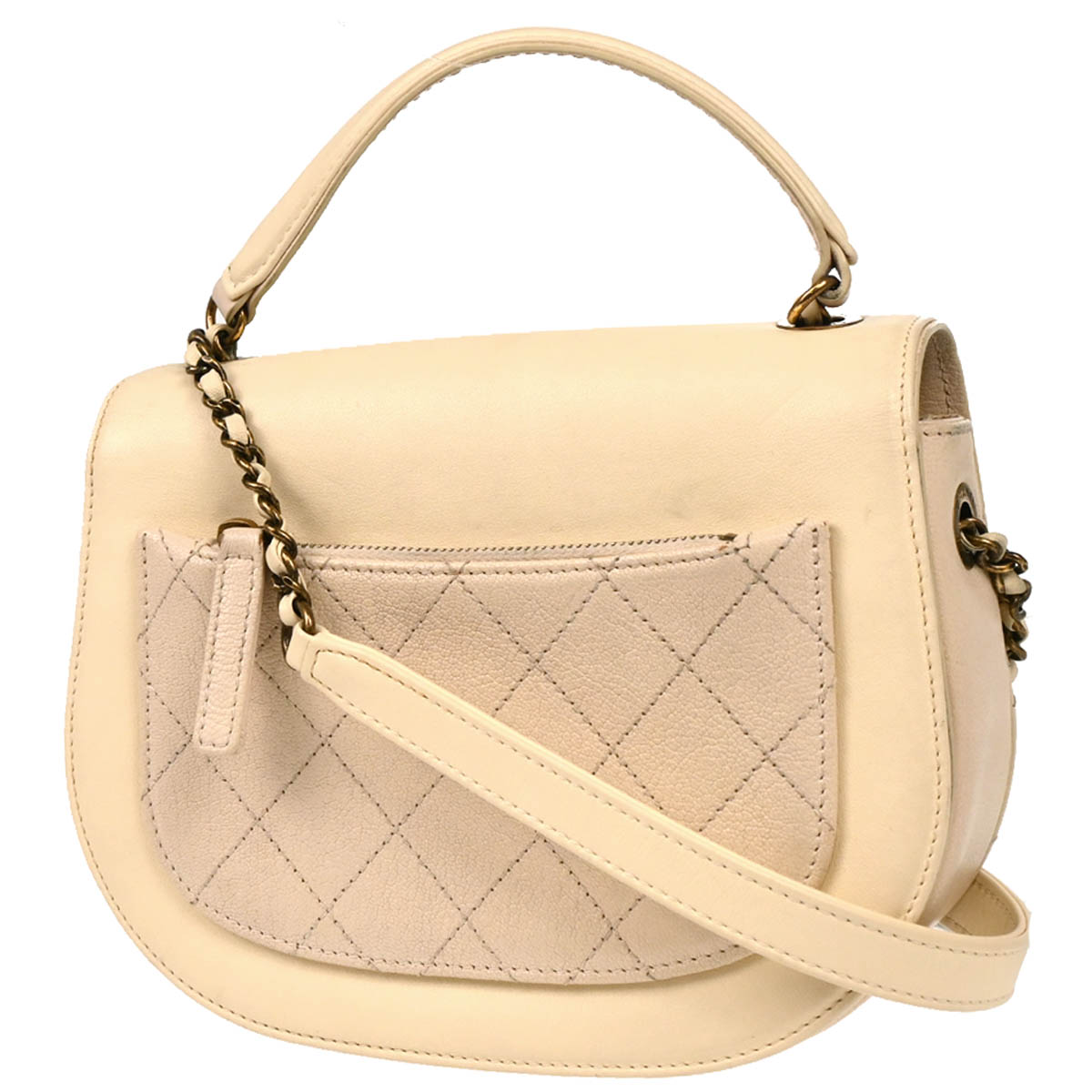 Chanel 2017 Beige Calfskin Coco Curve 2way Handbag