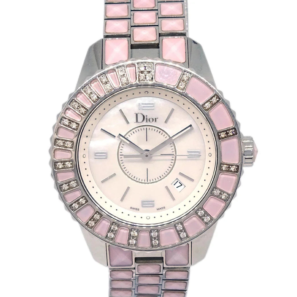 Christian Dior CD113110 Crystal Quartz Watch SS Diamond