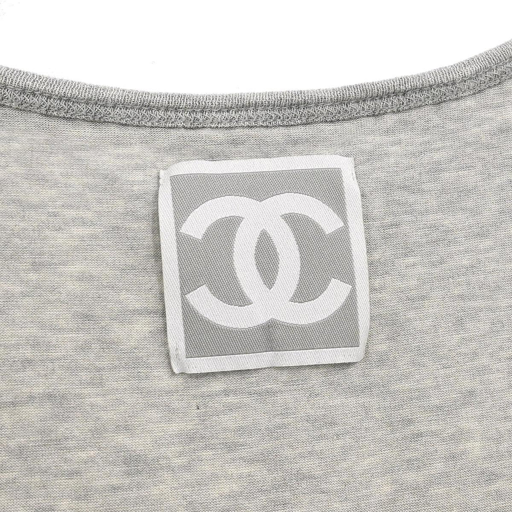 Chanel 2004 Sport Line Sleeveless Mesh Top Gray #38