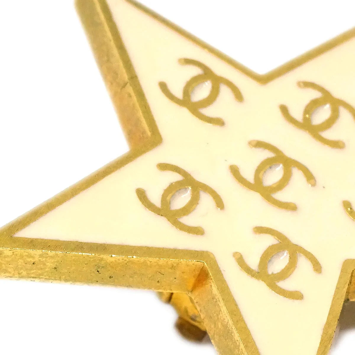Chanel Star Earrings Clip-On White 01P
