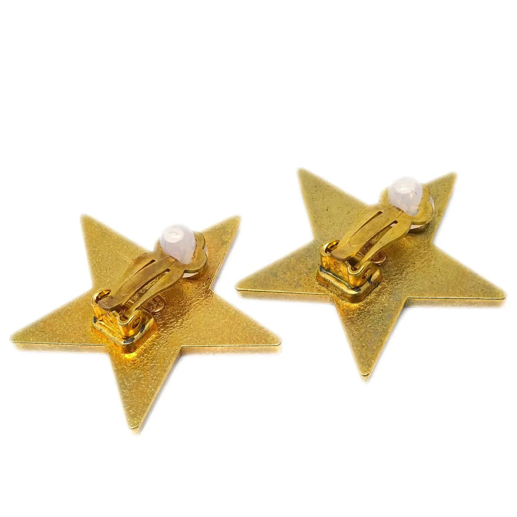 Chanel Star Earrings Clip-On White 01P
