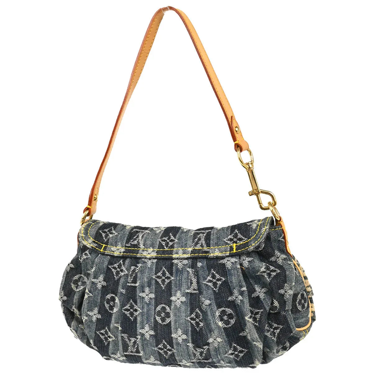 Louis Vuitton 2006 Blue Monogram Denim Mini Pleaty Raye Handbag M95333