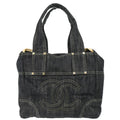 Chanel 2005-2006 Navy Sparkling Denim Tote Handbag