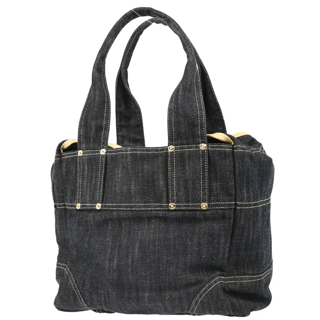Chanel 2005-2006 Navy Sparkling Denim Tote Handbag