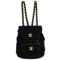 Chanel 1994-1996 Black Velvet Large Duma Backpack