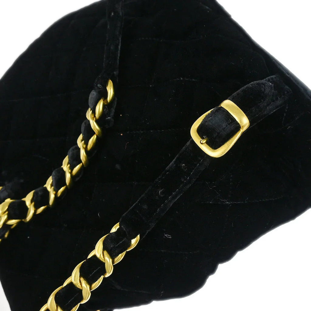 Chanel 1994-1996 Black Velvet Large Duma Backpack