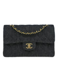 Chanel 1997-1999 Indigo Denim Small Classic Double Flap Shoulder Bag