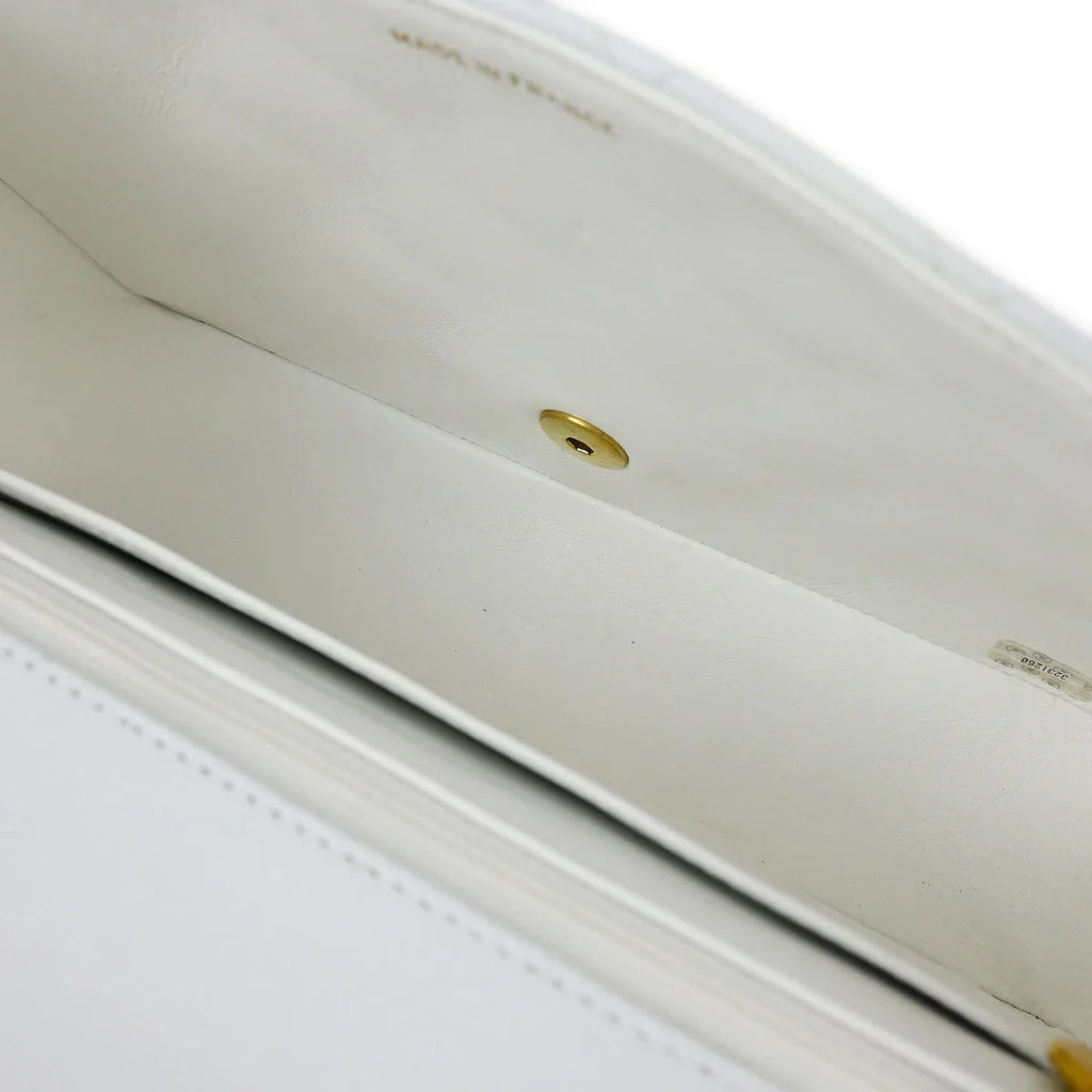 Chanel * 1994-1996 White Lambskin Medium Diana Shoulder Bag
