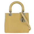 Christian Dior * 2000 Beige Lizard Medium Lady Dior Cannage 2way Handbag
