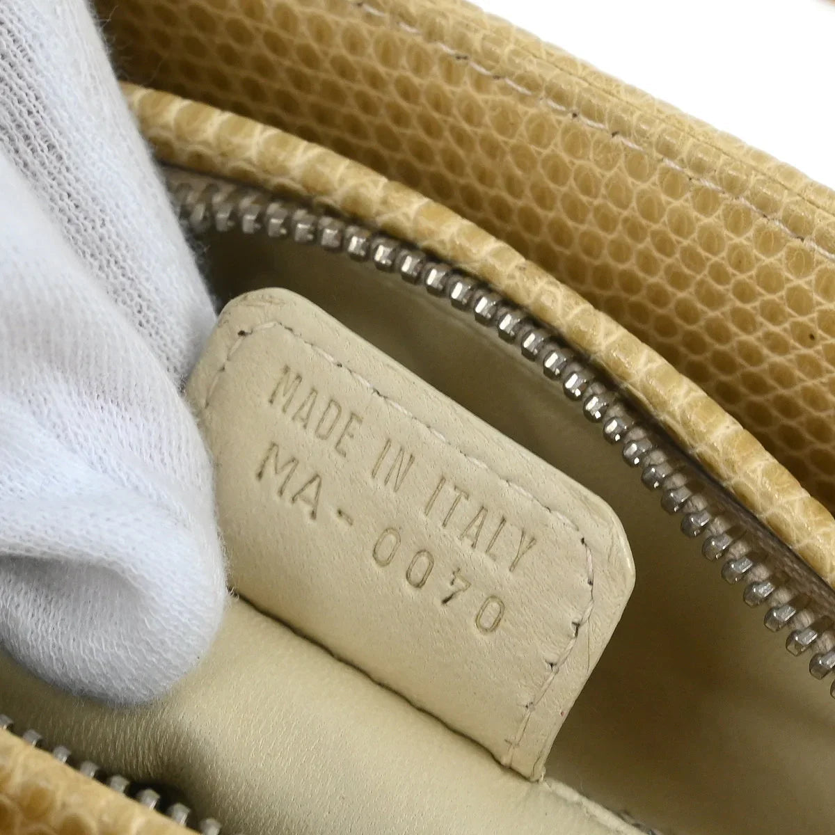 Christian Dior * 2000 Beige Lizard Medium Lady Dior Cannage 2way Handbag