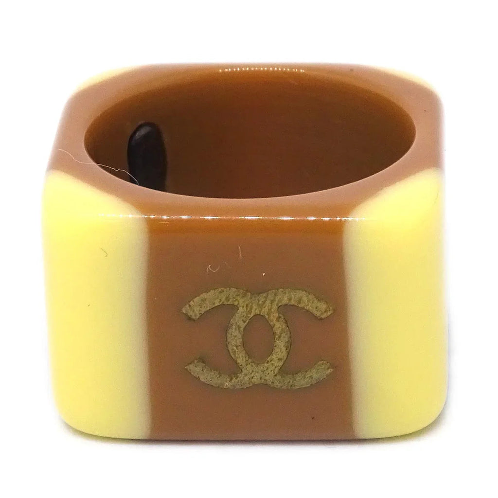 Chanel Ring Acrylic Brown #52 #12 01A