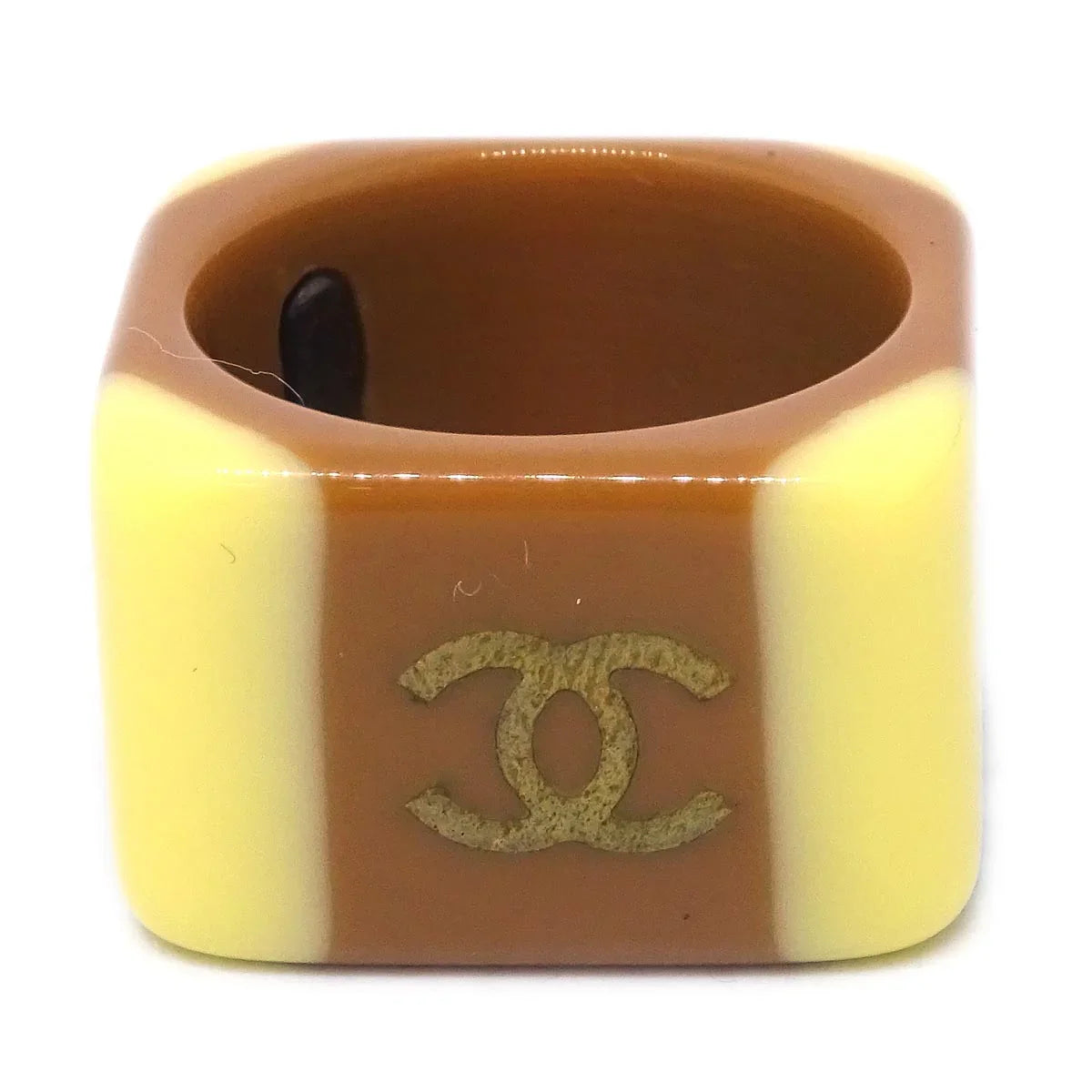 Chanel Ring Acrylic Brown #52 #12 01A