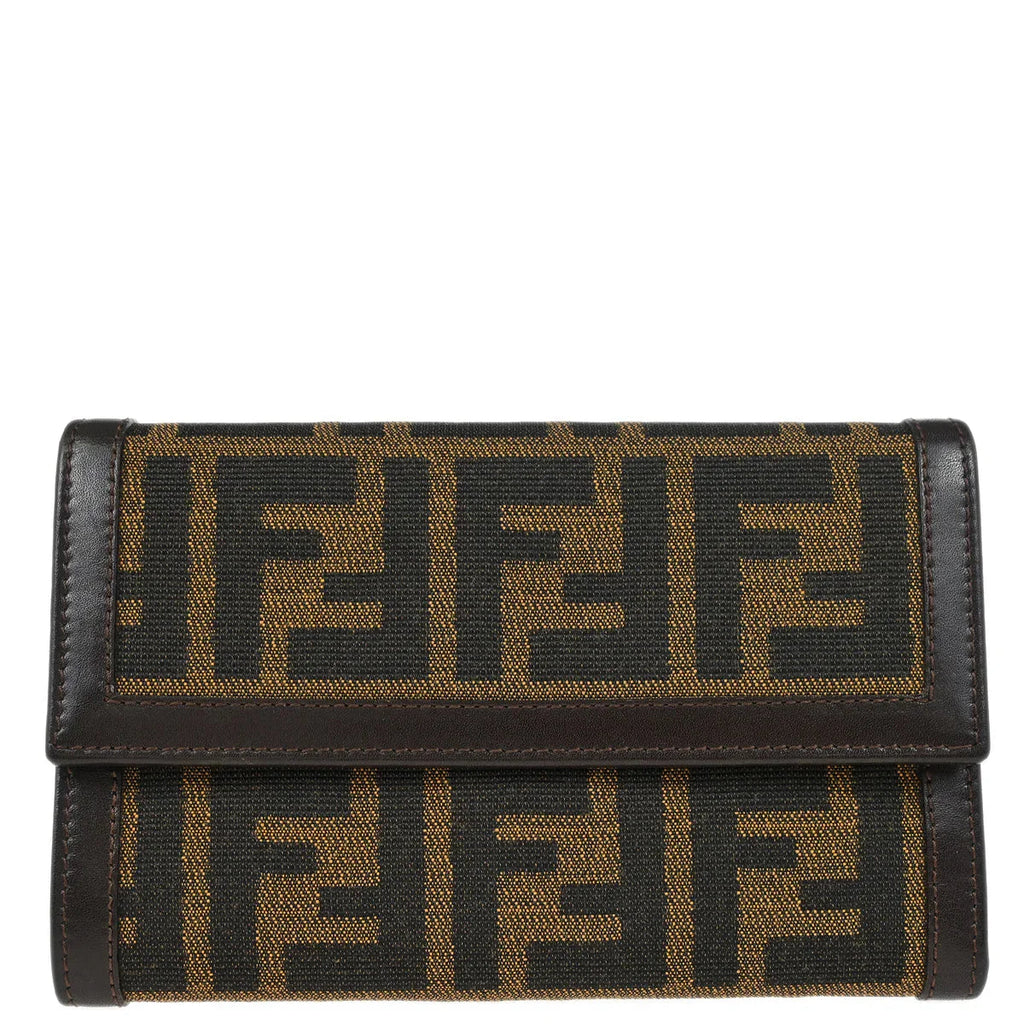Fendi 2001 Brown Zucca Wallet Purse