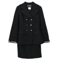 Chanel 1995 Suit Jacket Skirt Black #36