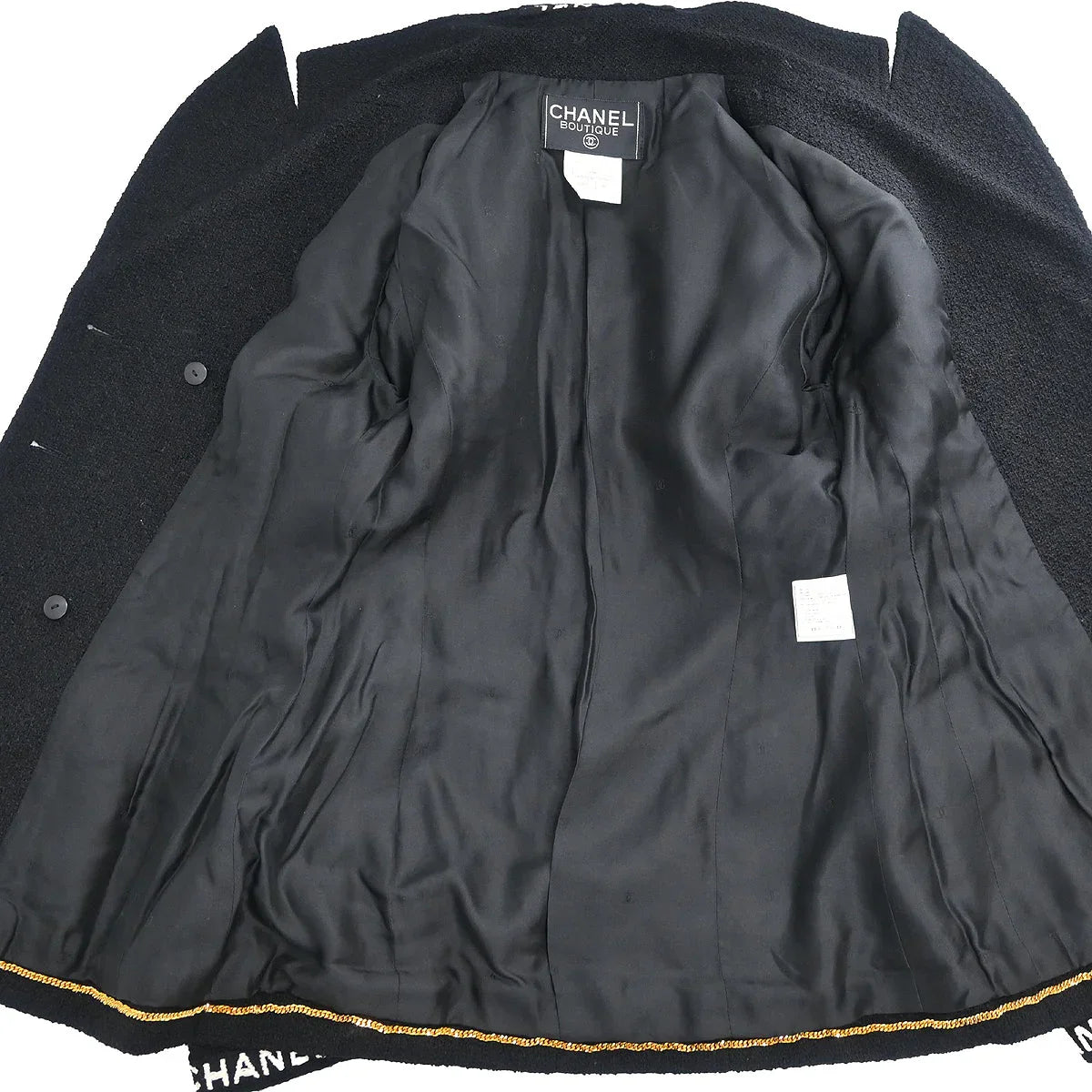 Chanel 1995 Suit Jacket Skirt Black #36