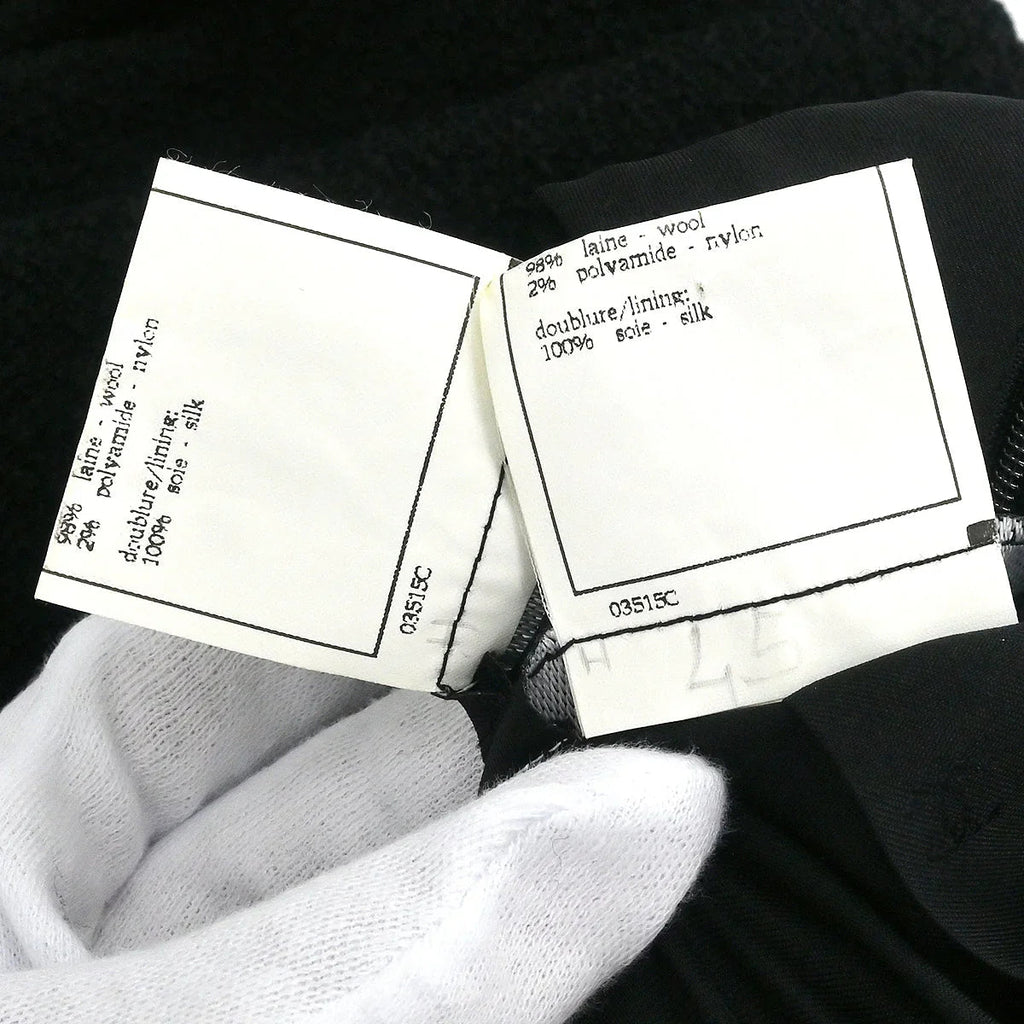 Chanel 1995 Suit Jacket Skirt Black #36