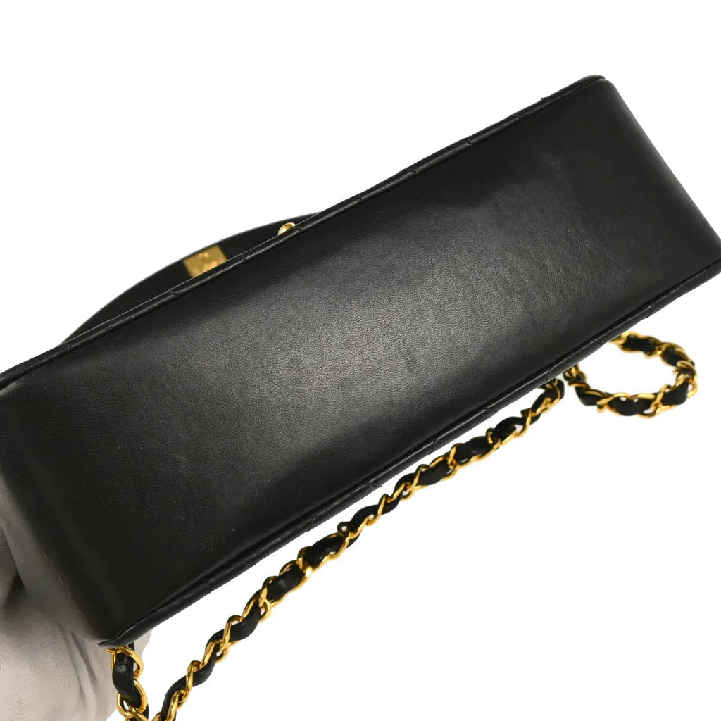Chanel 1996-1997 Black Lambskin Small Diana Shoulder Bag