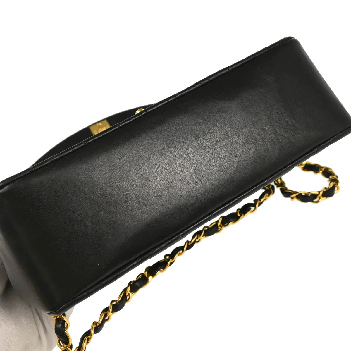 Chanel 1996-1997 Black Lambskin Small Diana Shoulder Bag