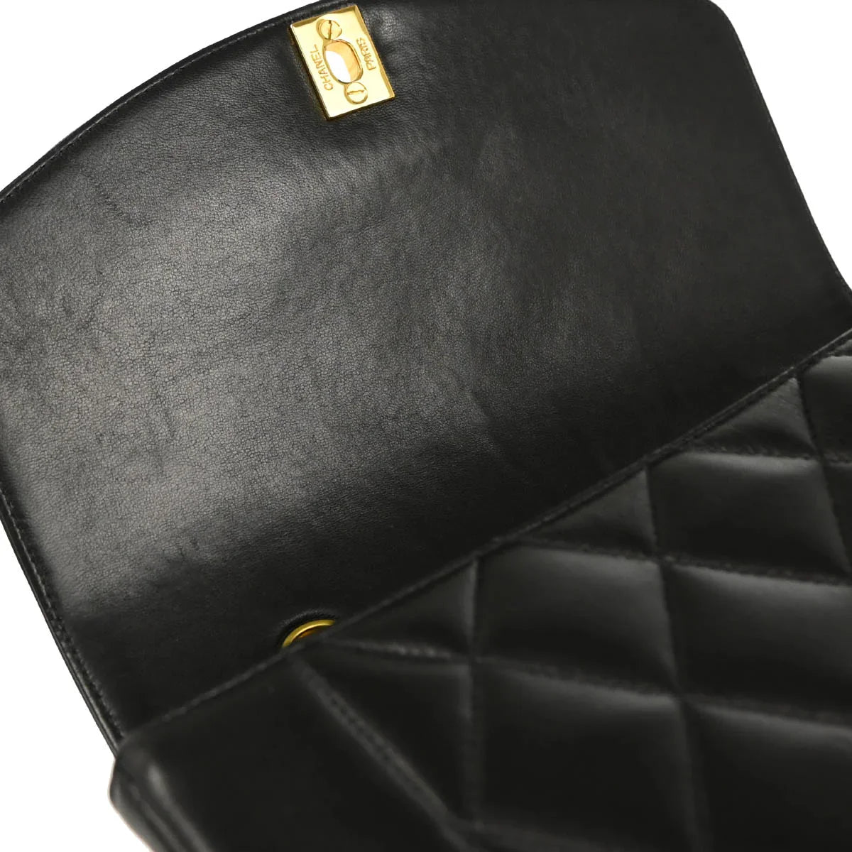 Chanel 1996-1997 Black Lambskin Small Diana Shoulder Bag