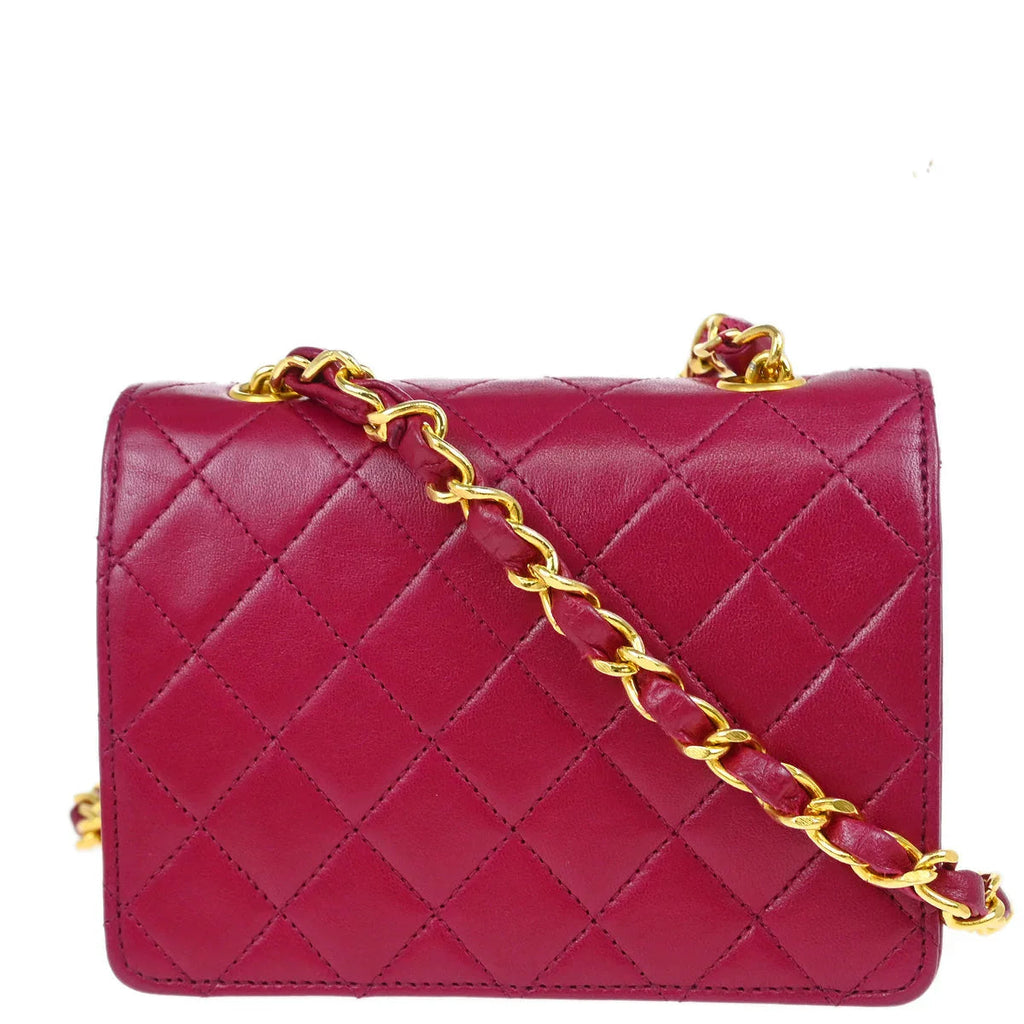 Chanel 1989-1991 Purple Lambskin Single Flap Shoulder Bag