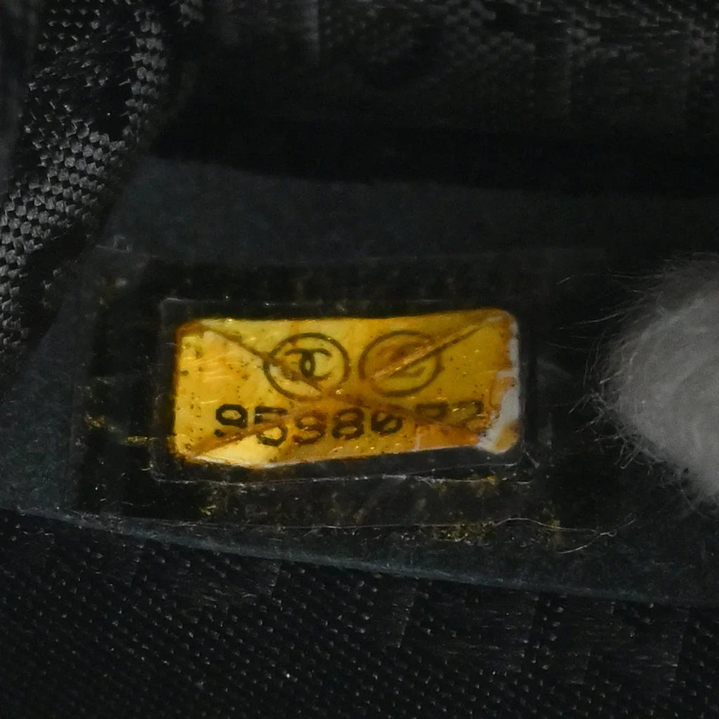 Chanel 2004-2005 Black Canvas Emblem Shoulder Bag
