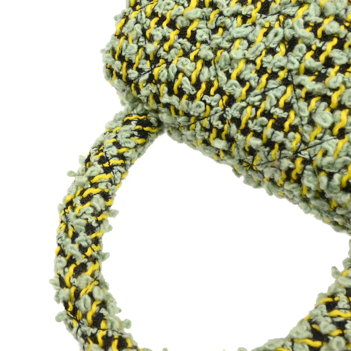 Chanel 1991-1994 Light Green Tweed Micro Classic Flap Handbag