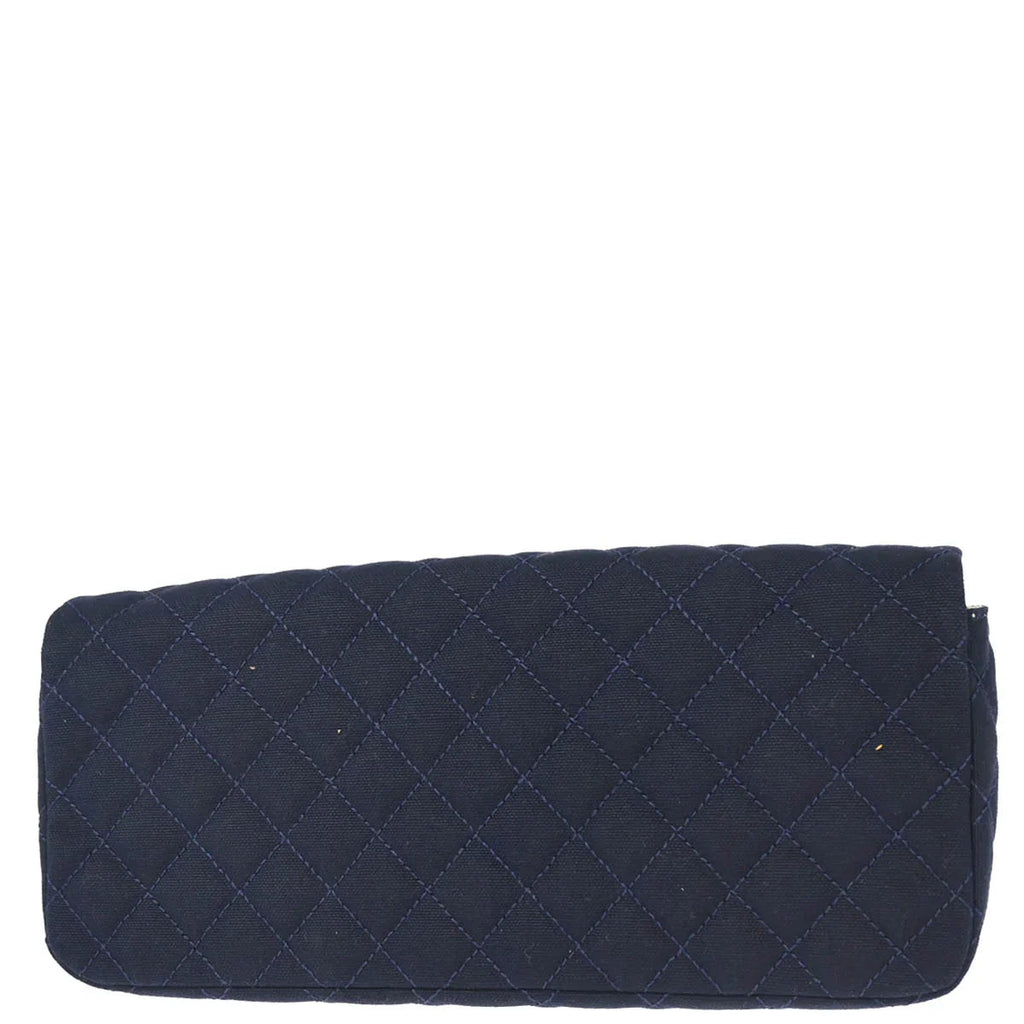 Chanel 2008-2009 Navy Cotton Cruise Line Clutch Bag