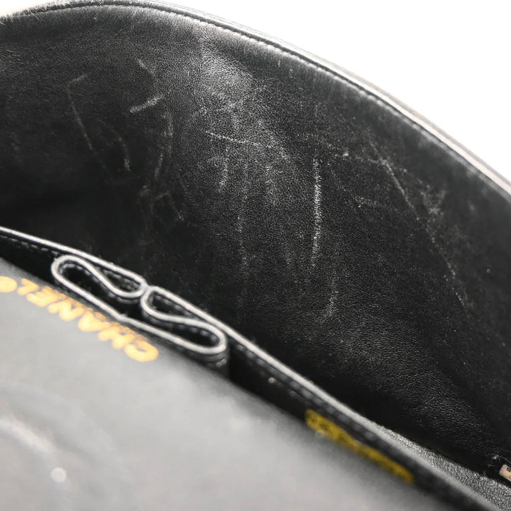Chanel 2001-2003 Black Canvas COCO Medium Classic Double Flap Shoulder Bag