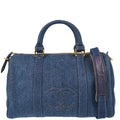 Chanel 1996-1997 Blue Denim 2way Duffle Handbag