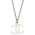 Chanel CC Chain Necklace Pendant Silver 04C