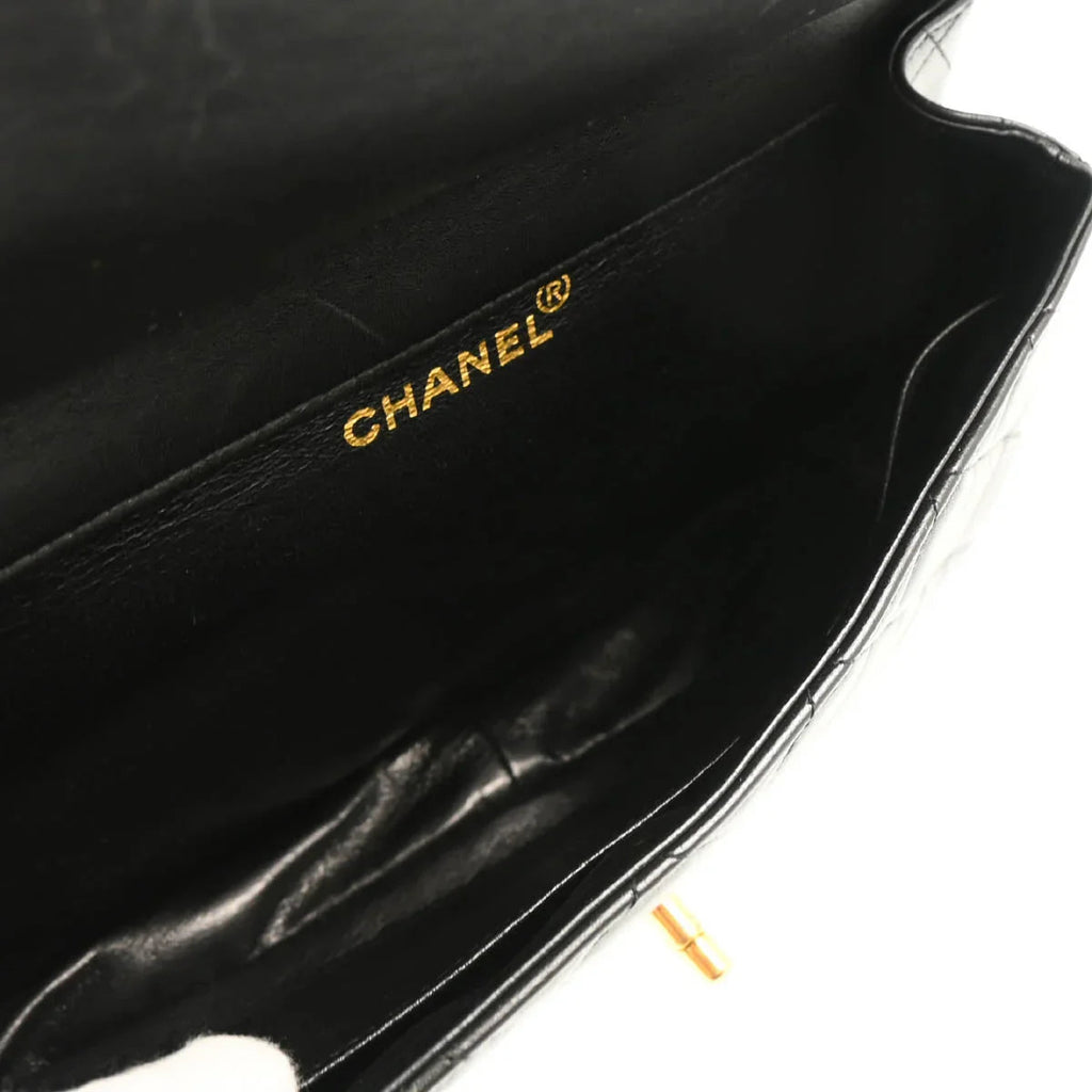 Chanel 1996-1997 Black Lambskin Double Sided Classic Flap Shoulder Bag