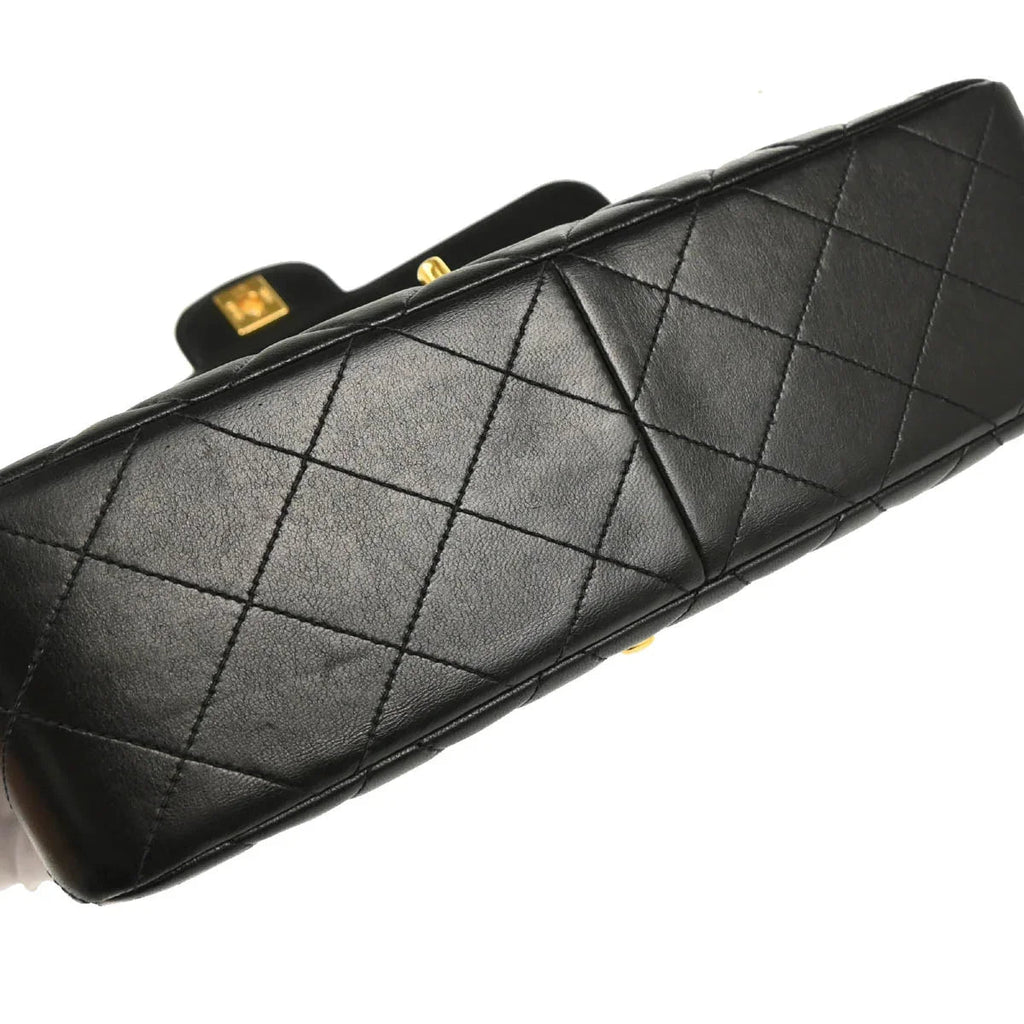 Chanel 1994-1996 Black Lambskin Double Sided Classic Flap Shoulder Bag
