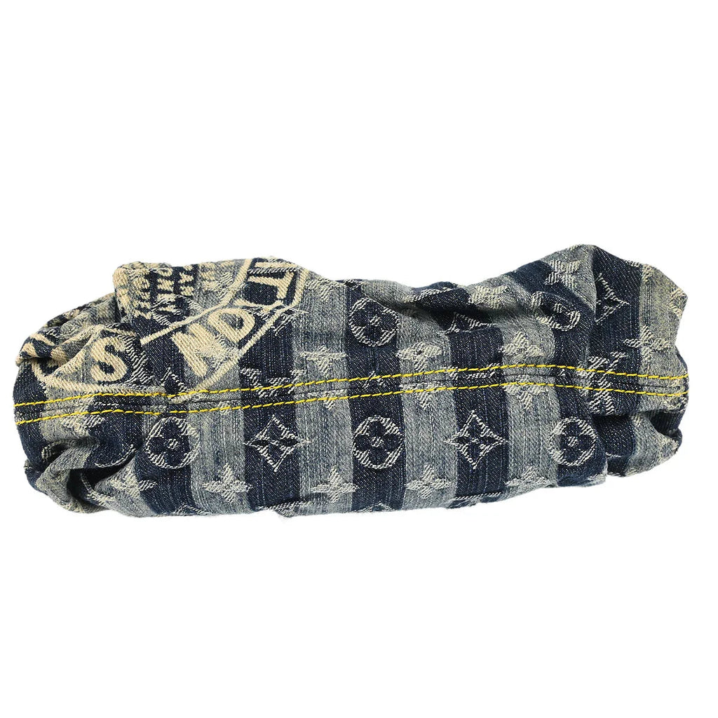 Louis Vuitton 2006 Blue Monogram Denim Mini Pleaty Raye Handbag M95333