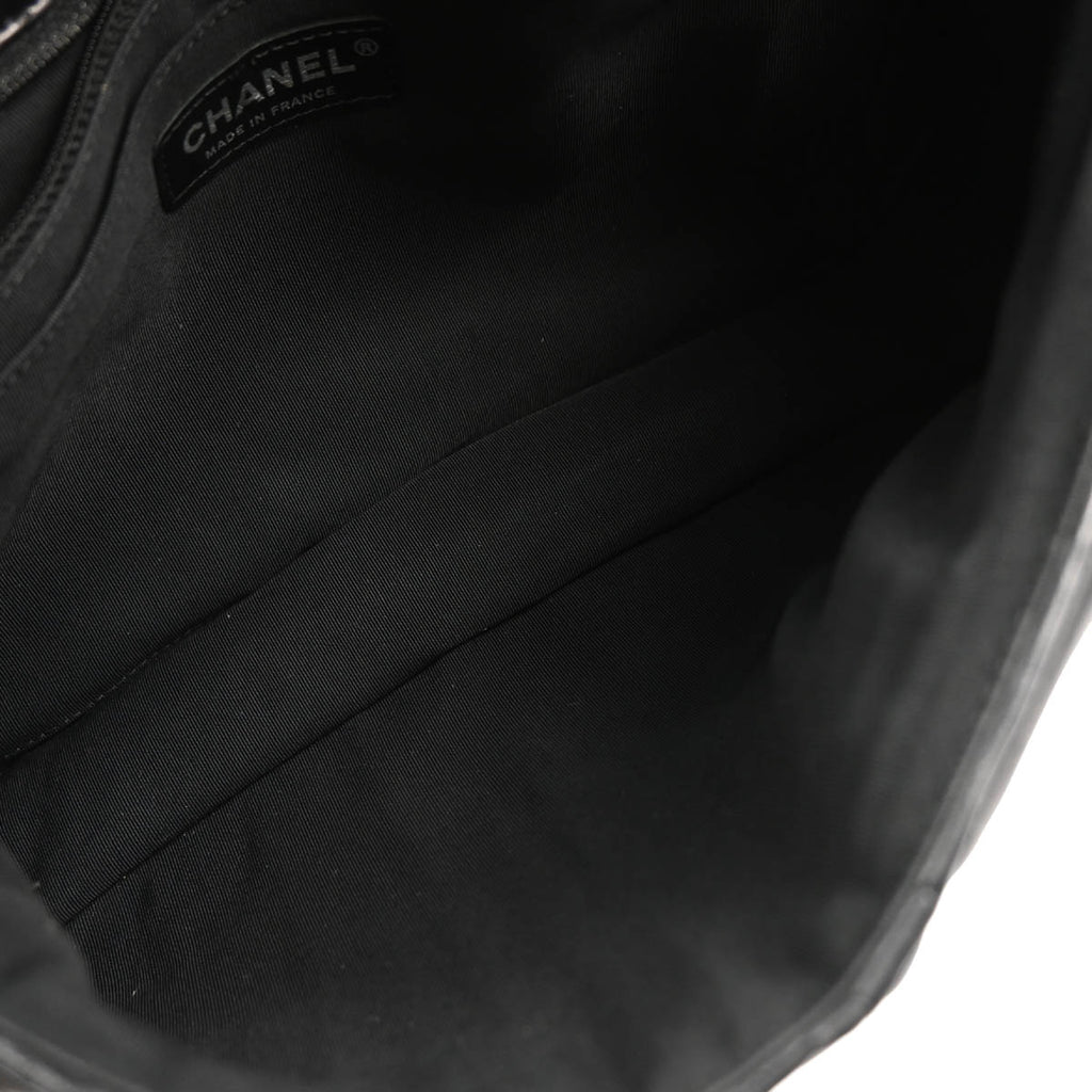 Chanel 2014 Black Lambskin Star Stitch Shoulder Bag