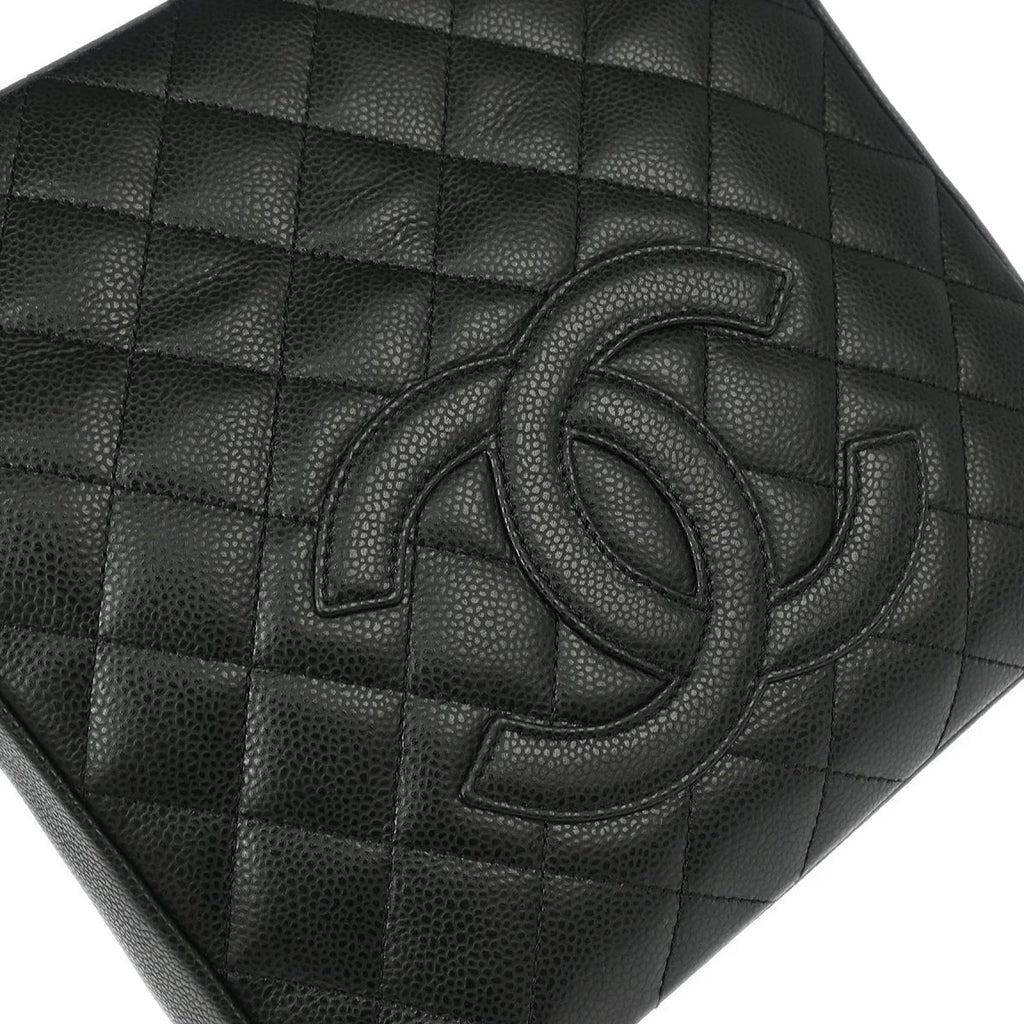 Chanel 2006-2008 Black Caviar Petite Shopping Tote PST Chain Handbag
