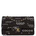 Chanel 2002-2003 Brown Canvas COCO Medium Classic Double Flap Shoulder Bag
