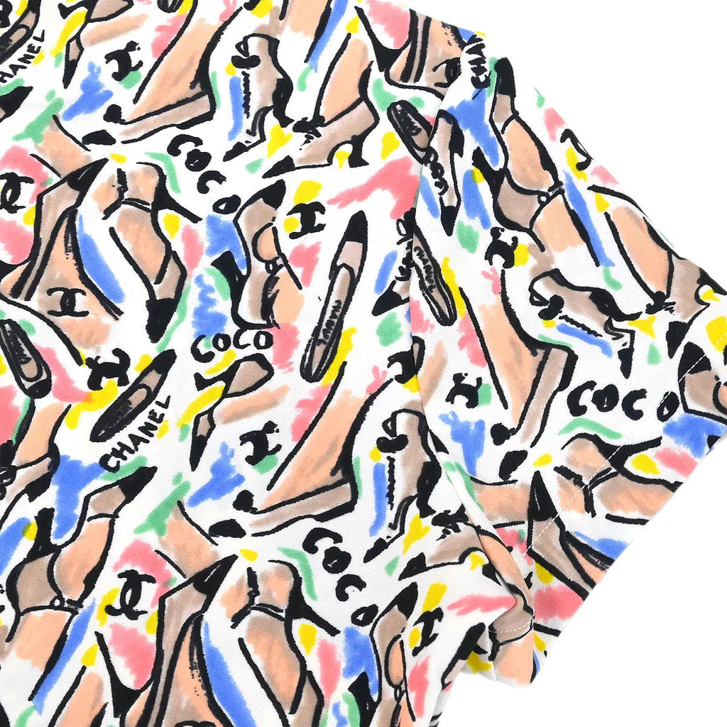 Chanel 1995 spring shoe-print cropped T-shirt #44
