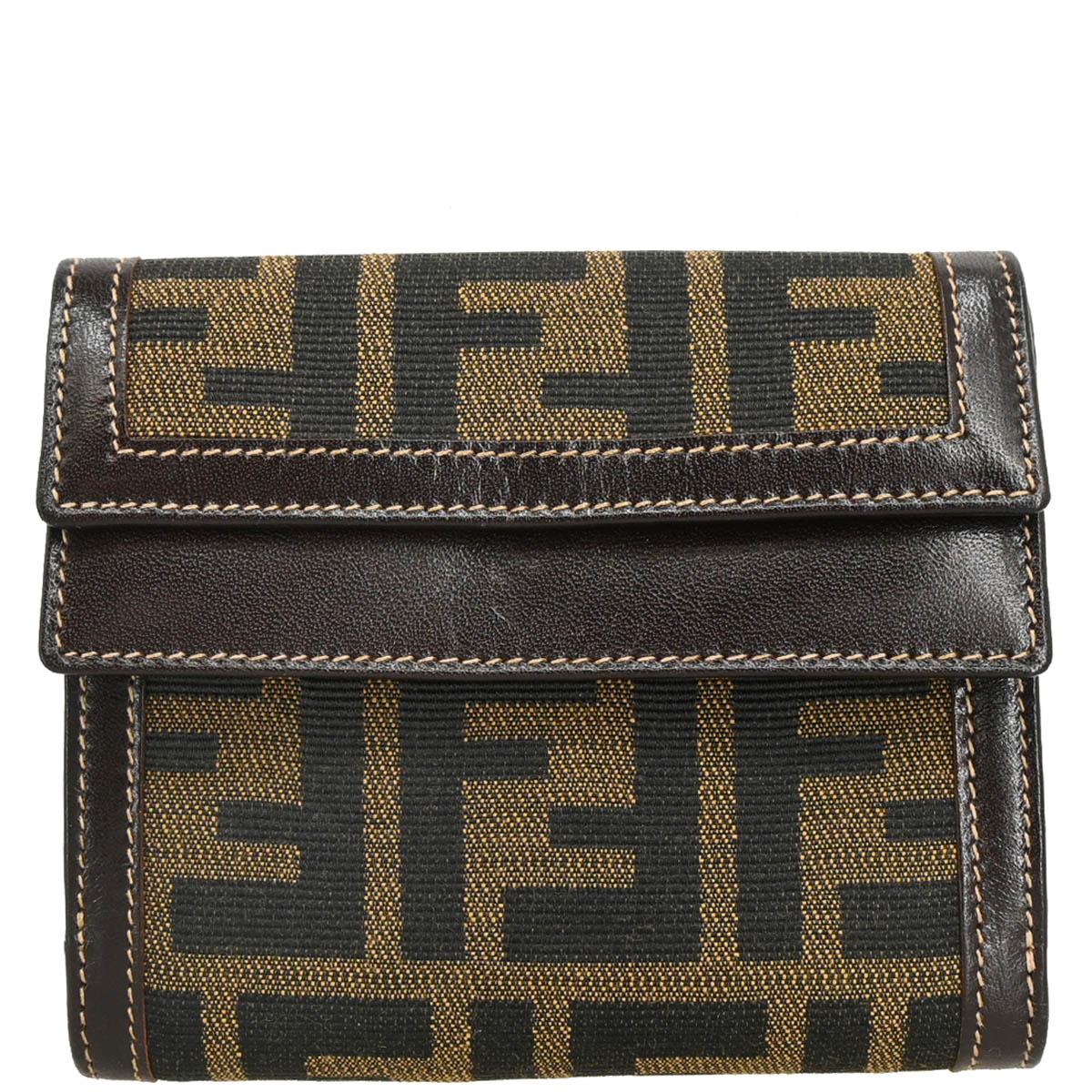 Fendi 2010 Brown Zucca Wallet Purse