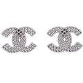 Chanel CC Piercing Earrings Silver 03P