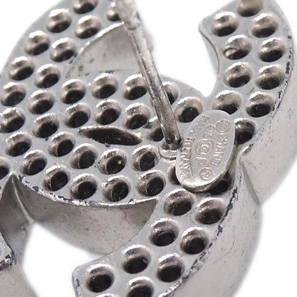 Chanel CC Piercing Earrings Silver 03P