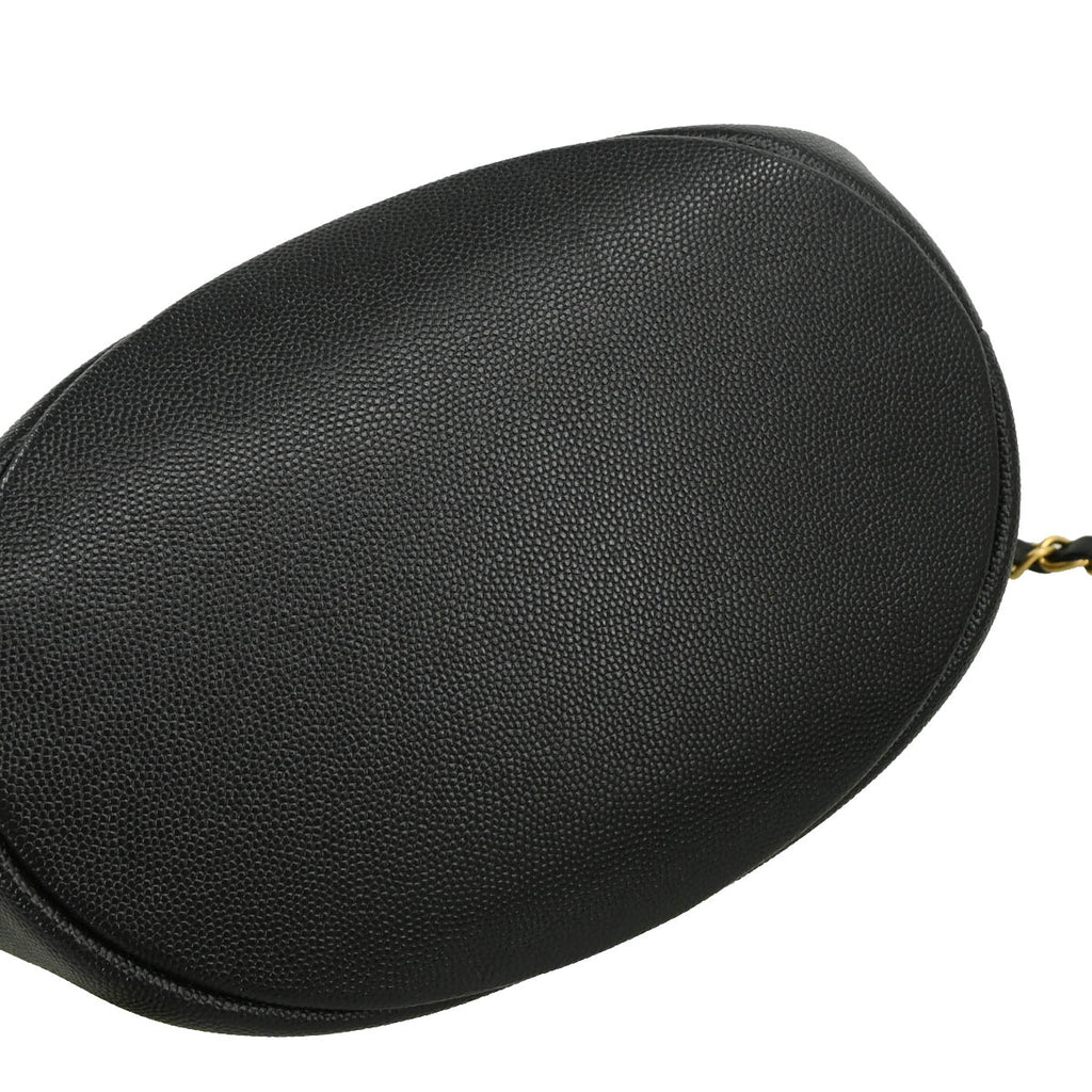 Chanel 2019 Black Caviar Deauville Bucket Bag