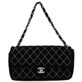 Chanel Black Velvet East West Handbag