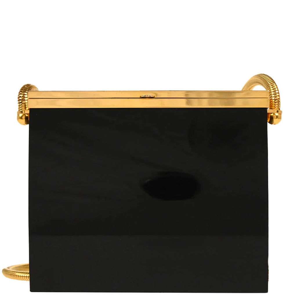 Chanel Black Acrylic Runway Lucite Minaudiere Box Shoulder Bag
