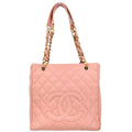 Chanel 2001-2003 Pink Caviar Petite Shopping Tote PST Chain Handbag
