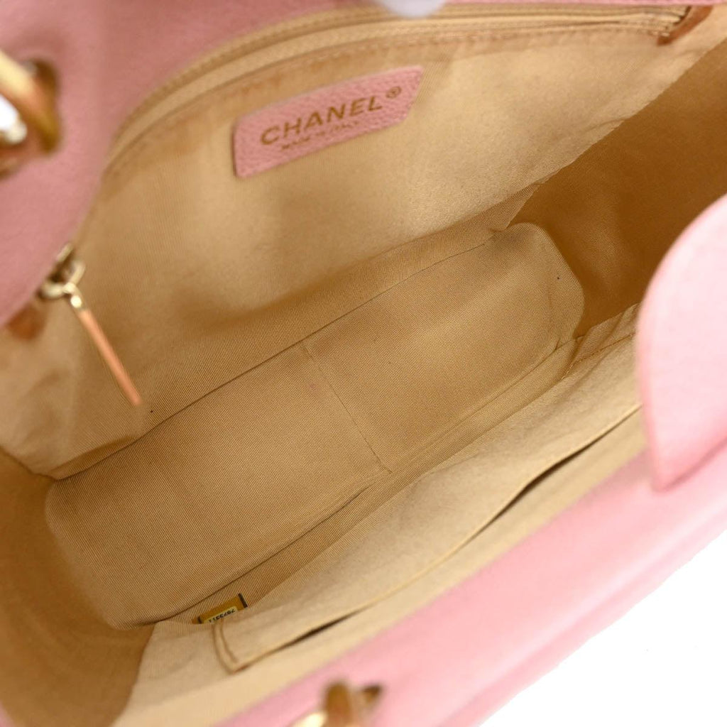 Chanel 2001-2003 Pink Caviar Petite Shopping Tote PST Chain Handbag