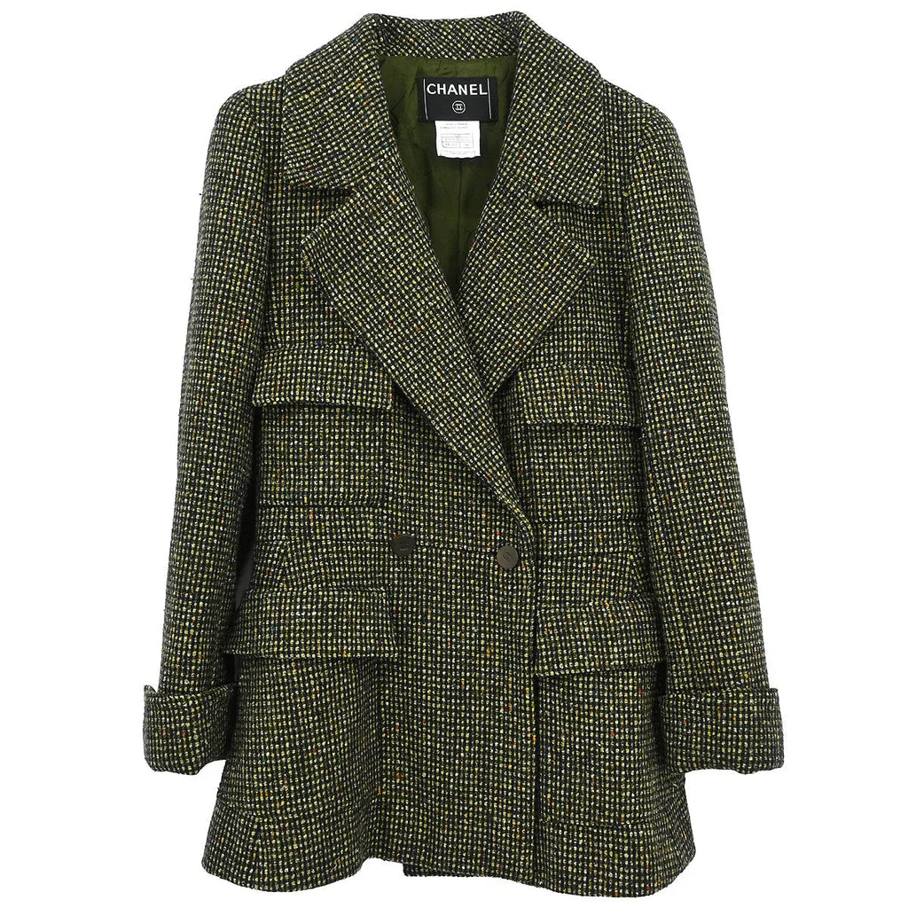 Chanel 2001 Double Breasted Jacket Green #34