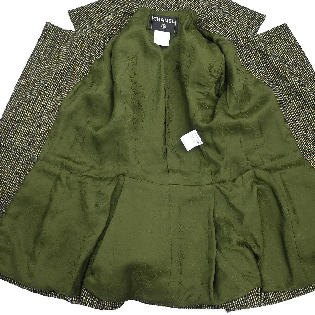 Chanel 2001 Double Breasted Jacket Green #34