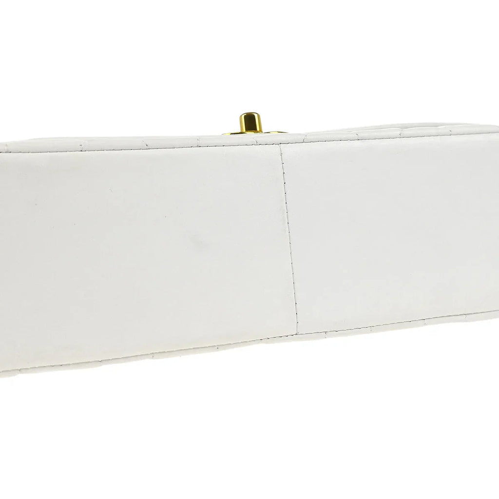 Chanel * 1994-1996 White Lambskin Medium Diana Shoulder Bag