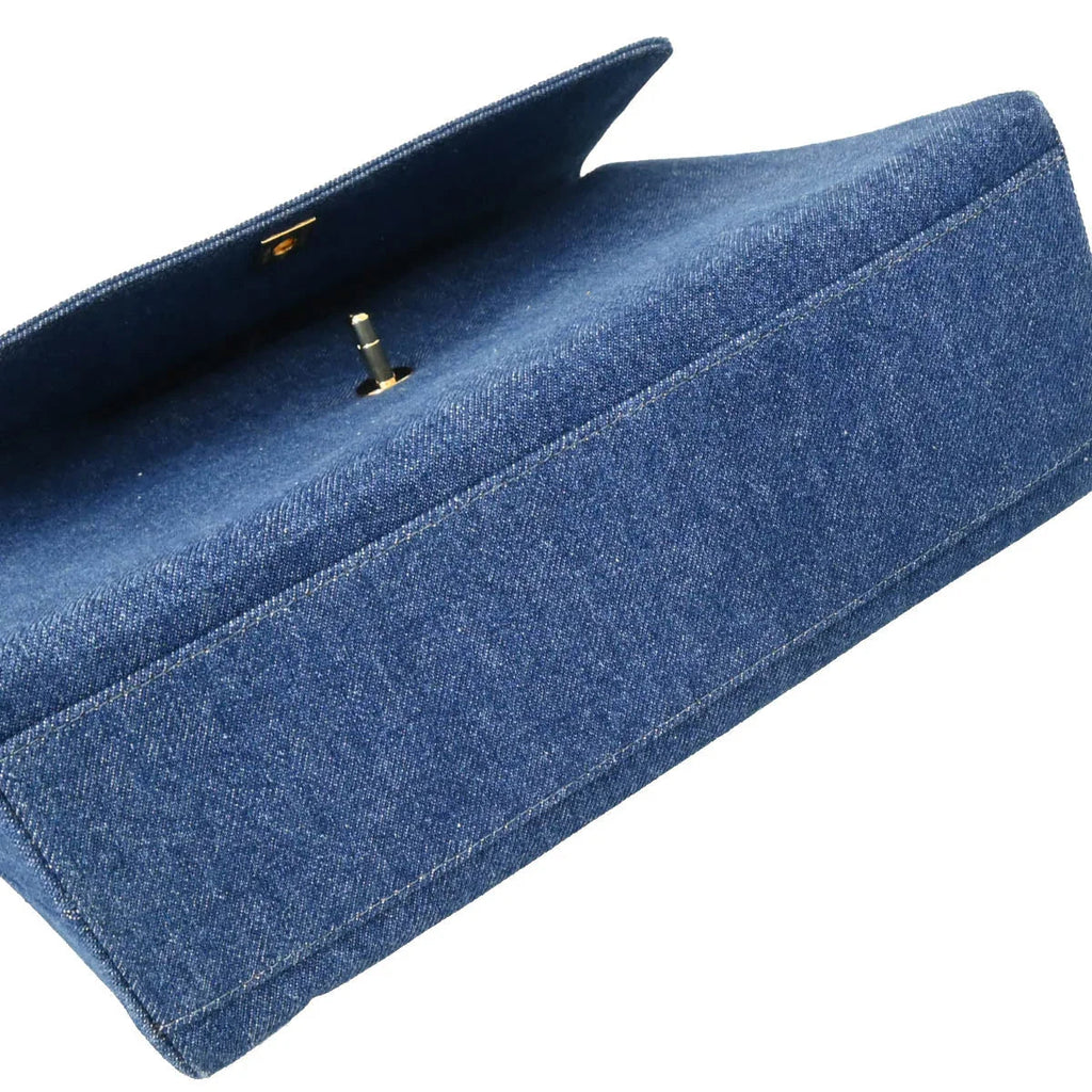 Chanel 1997-1999 Blue Denim Kelly Handbag